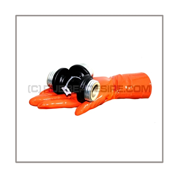 Gasmask-t-joint T-MALE with gasmask-connector-threads 3 x male and with a lockable breathing reduction vent